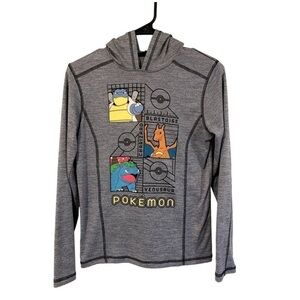 POKEMON Boys Graphic Shirt Size Large Long-Sleeve Pullover Hoodie Lightweight